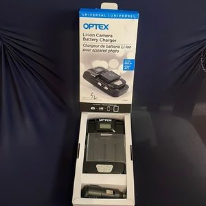 Optex Li-ion Camera Battery Charger with LCD Screen and USB Port